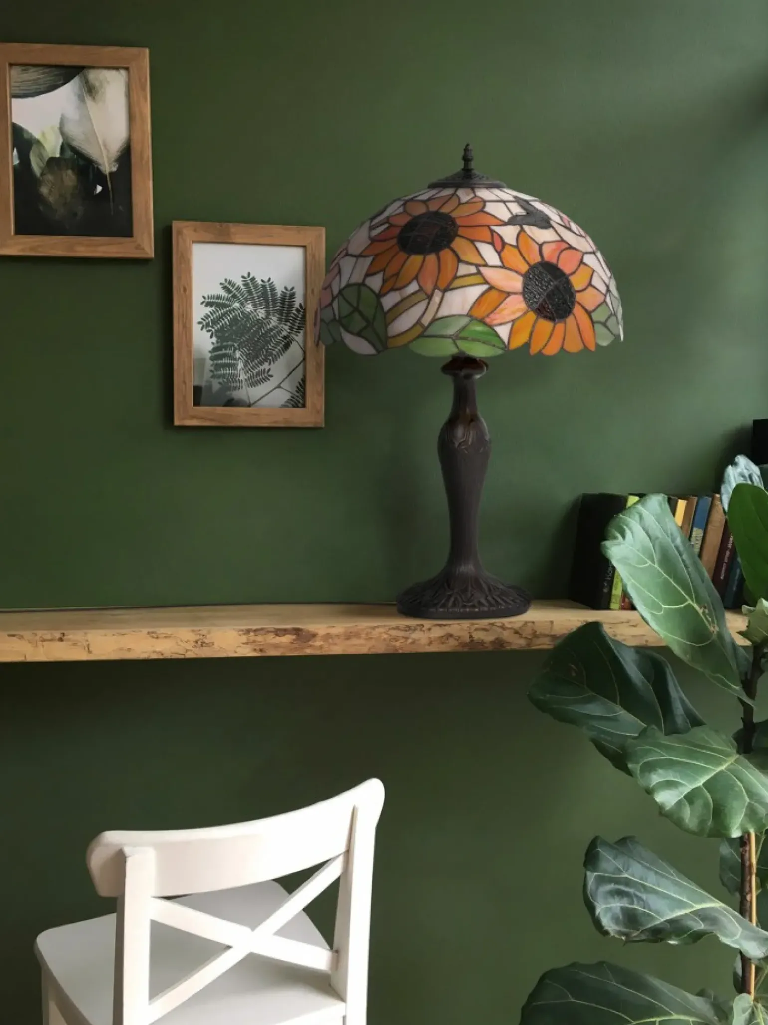 Sklep Kaja Efektowna lampka stołowa ze słonecznikami K-G16814 z serii SUNFLOWER