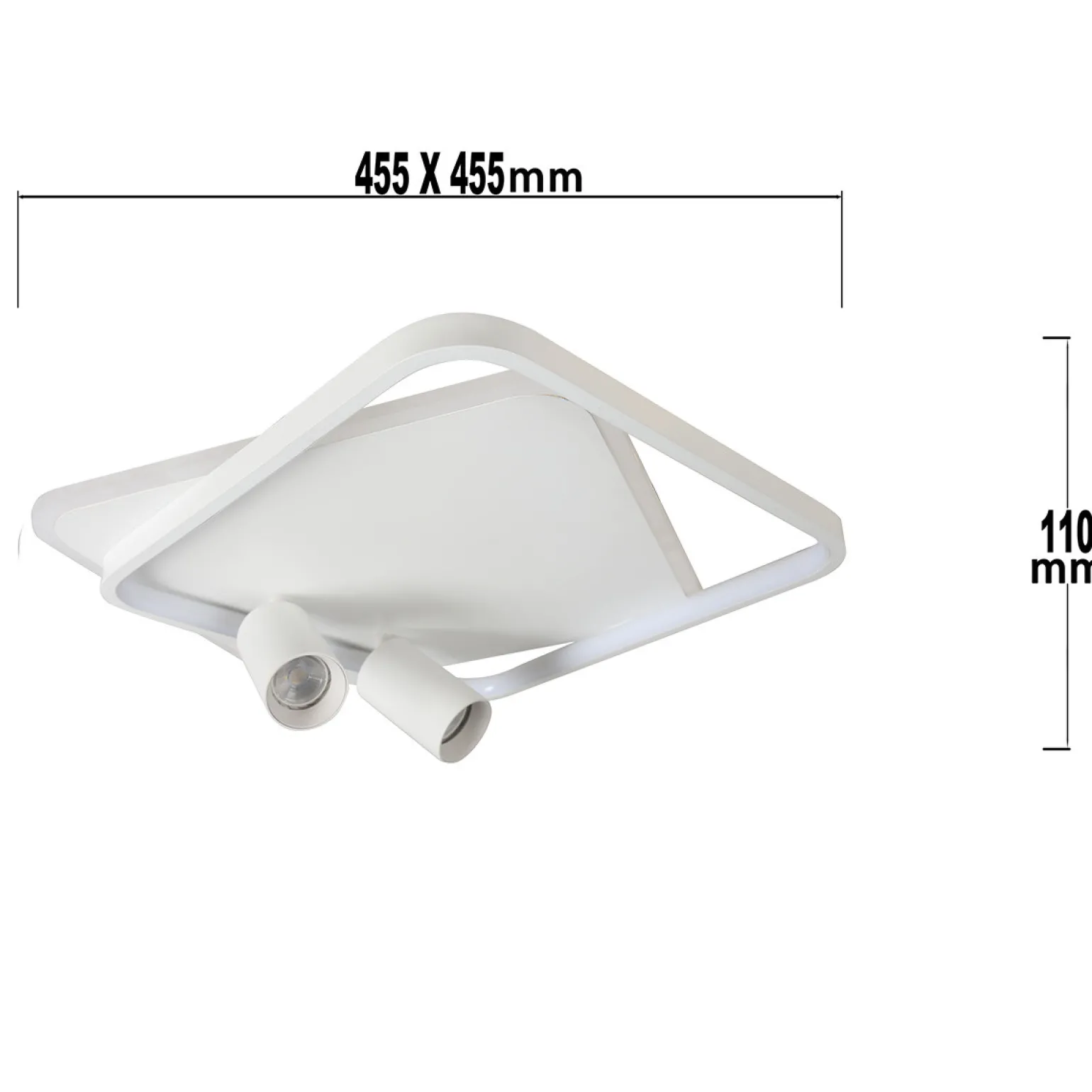 Sklep Kaja Efektowna, ledowa lampa sufitowa LP-0612/2C SQUARE WH PARMA | Kaja