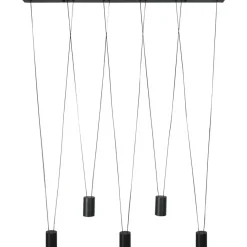 New Efektowna, liniowa lampa wisząca z tubami LP-432/5P BK TOLEDO | Kaja Żyrandole Nowoczesne