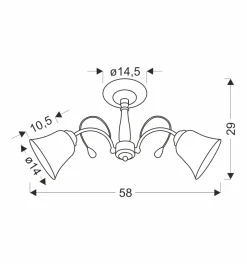 Sklep Kaja Efektowna, złota lampa sufitowa z kloszami 32-22417 ORA | Kaja