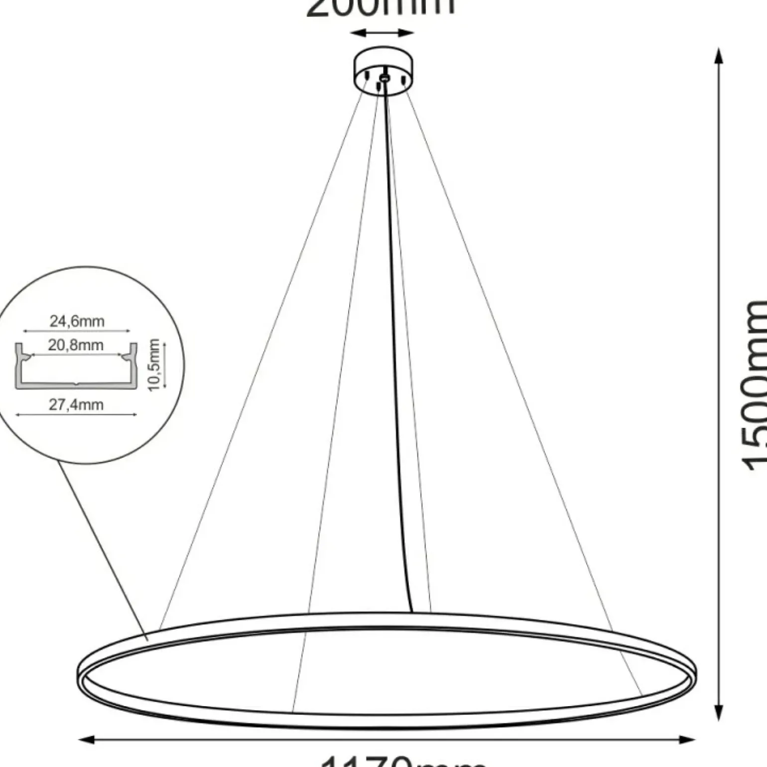 Cheap Efektowna, złota lampa wisząca ⌀117cm 3000K ANT 5344 z serii AGA Żyrandole Nowoczesne