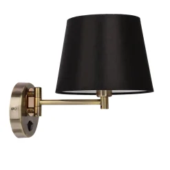 Sklep Kaja Efektowny kinkiet ścienny, z czarnym abażurem 21-27597 z serii IBIS | Kaja Oświe