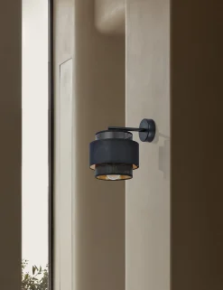 Sklep Kaja Efektowny kinkiet, czarno-złoty, do sypialni K-5284 z serii AMOS