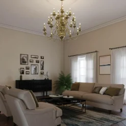 Sklep Kaja Efektowny żyrandol, złoty kolor HK-CAMBRIDGE25 z serii CAMBRIDGE