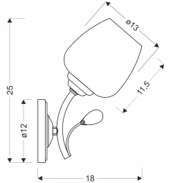 Sklep Kaja Elegancka, chromowana lampa ścienna 21-09425 ESTAR | Kaja Oświetlenie
