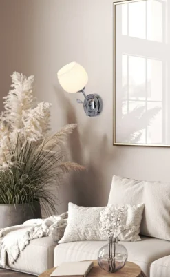 Sklep Kaja Elegancka, chromowana lampa ścienna 21-09425 ESTAR | Kaja Oświetlenie