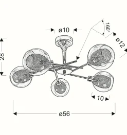 Flash Sale Elegancka, chromowana lampa do salonu 35-72252 z serii OZZO | Kaja Żyrandole Nowoczesne