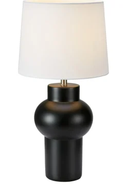 Sklep Kaja Elegancka, czarno-biała lampka z abażurem 108449 z serii SHAPE | Kaja