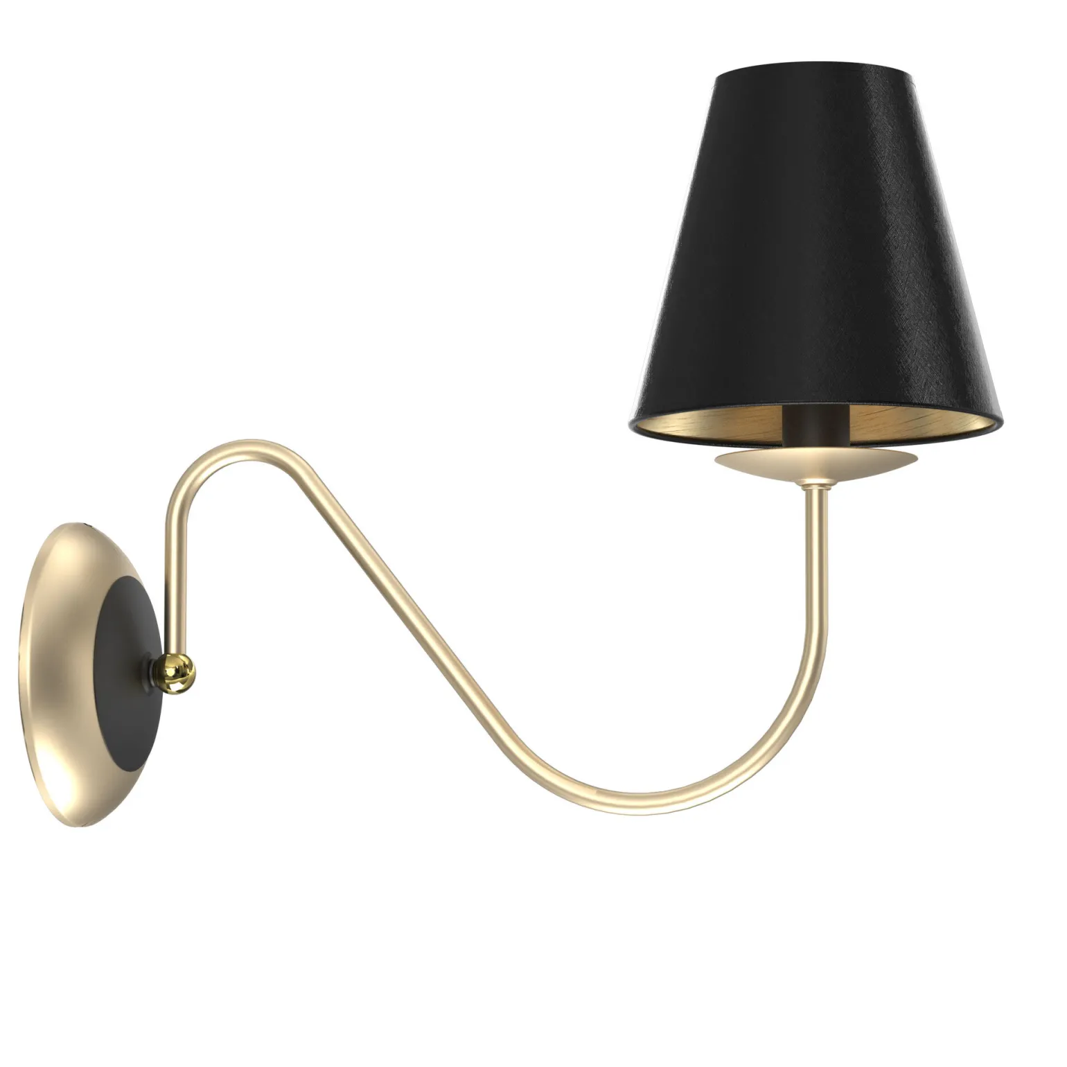 Sklep Kaja Elegancka, czarno-złota lampa ścienna ANT 4011 DERIA | Kaja