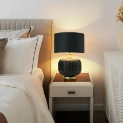 Sklep Kaja Elegancka, czarno-złota lampka stołowa LP-1515/1T SMALL z serii TAMIZA