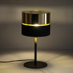 Sklep Kaja Elegancka, czarno-złota lampka nocna TK 16051 HILTON | Kaja