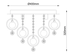 Sklep Kaja Elegancka, kryształowa lampa sufitowa 19031-M GRESSA | Kaja
