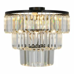 Sale Elegancka, kryształowa lampa sufitowa P17127-4-BK TIFANNY | Kaja Żyrandole Nowoczesne