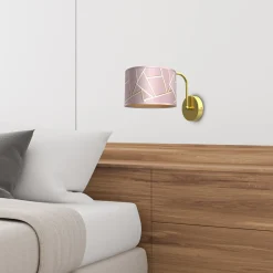 Sklep Kaja Elegancka lampa ścienna, różowy kinkiet MLP7583 z serii ZIGGY | Kaja Oświetlenie