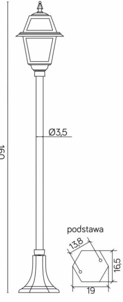 Sklep Kaja Elegancka lampa ogrodowa, szklane szybki K 5002/1/N z serii WITRAŻ | Kaja Oświet