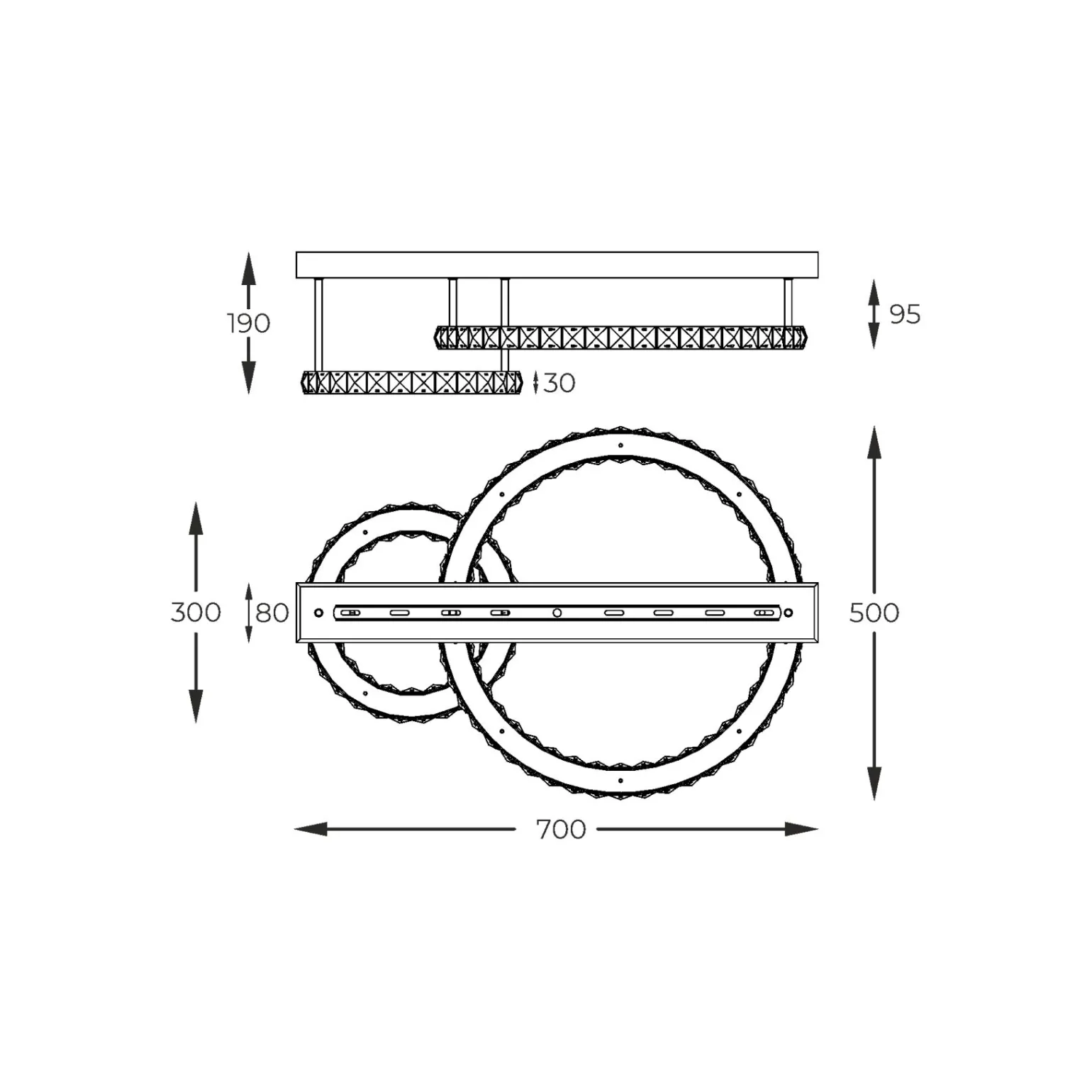 Sklep Kaja Elegancka lampa sufitowa, dwa koła MX3713-2-3CT GIRONA | Kaja
