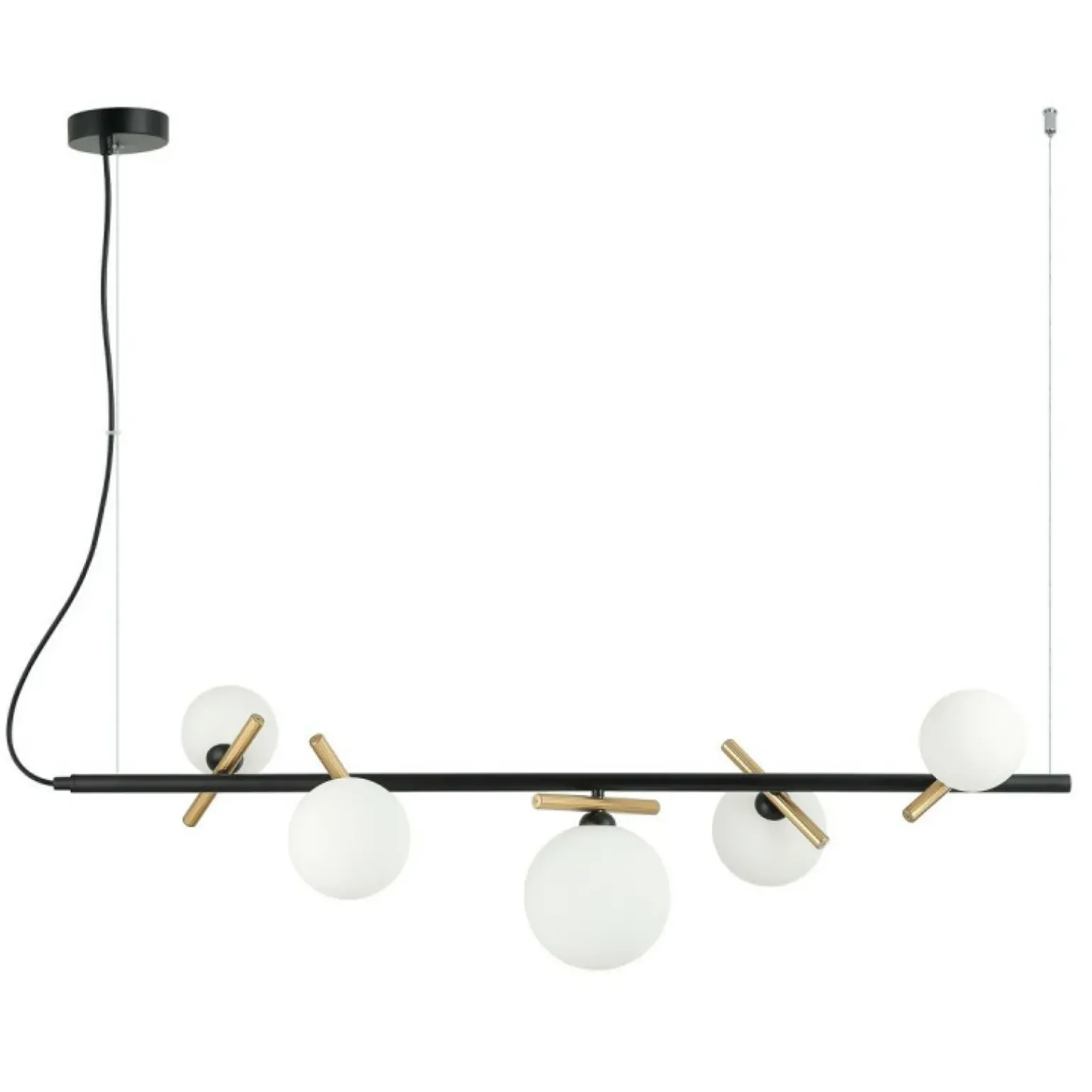 Cheap Elegancka lampa wisząca do salonu PND-5622-5-BK-W z serii REVERSO Żyrandole Nowoczesne