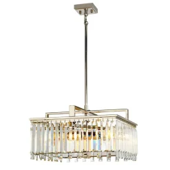 Sklep Kaja Elegancka lampa wisząca, polerowany nikiel ARIES-4P-L z serii ARIES