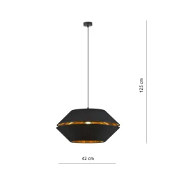 Sklep Kaja Elegancka lampa wisząca z czarno-złotym abażurem 1183/1 z serii PIANO