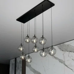 Hot Elegancka lampa wisząca z grafitowymi kloszami 712/9 | Kaja Żyrandole Nowoczesne