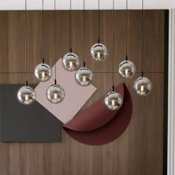 Hot Elegancka lampa wisząca z grafitowymi kloszami 712/9 | Kaja Żyrandole Nowoczesne