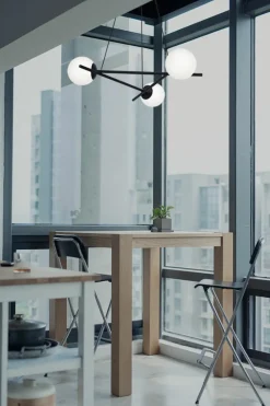 Discount Elegancka lampa wisząca z białymi kloszami K-4966 | Kaja Oświetlenie Żyrandole Nowoczesne