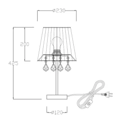 Sklep Kaja Elegancka lampka do sypialni LP-5005/1TS SREBRNA MONA | Kaja