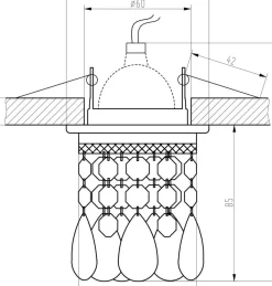 Sklep Kaja Elegancka oprawa stropowa z czarnymi kryształkami 2243910 | Kaja Oświetlenie