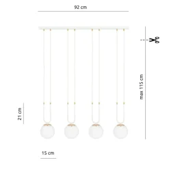 Cheap Elegancka, prosta lampa wisząca nad stół 1115/4 GLAM | Kaja Żyrandole Nowoczesne
