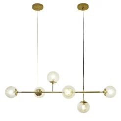 Best Elegancka szeroka złota lampa wisząca AZ4699 HELIOS | Kaja Oświetlenie Żyrandole Nowoczesne