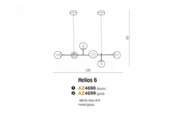 Best Elegancka szeroka złota lampa wisząca AZ4699 HELIOS | Kaja Oświetlenie Żyrandole Nowoczesne