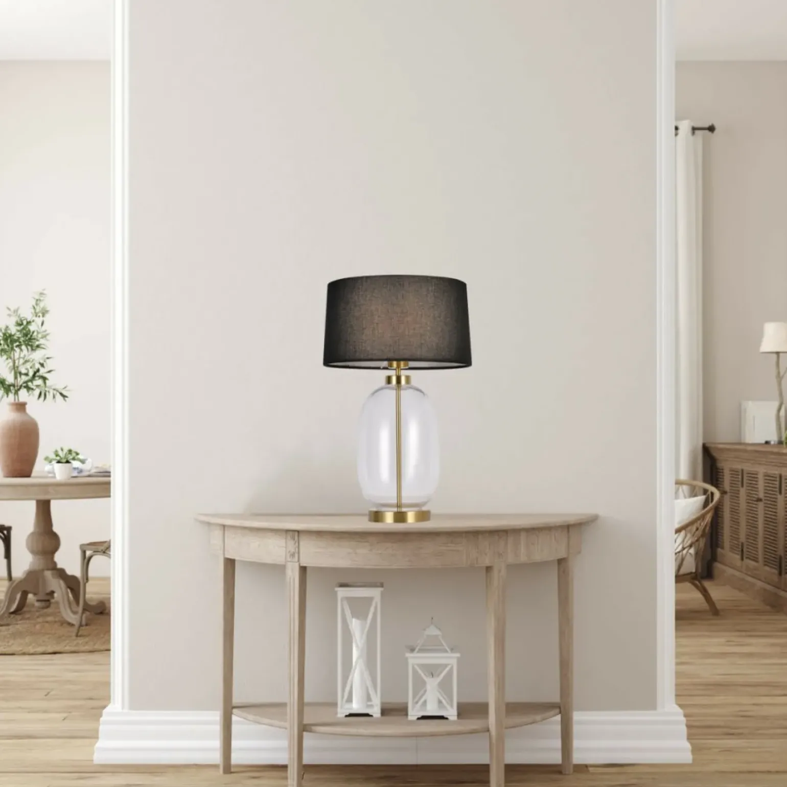 Sklep Kaja Elegancka, szklana lampka na szafkę nocną LP-919/1T TRANSP AMUR | Kaja