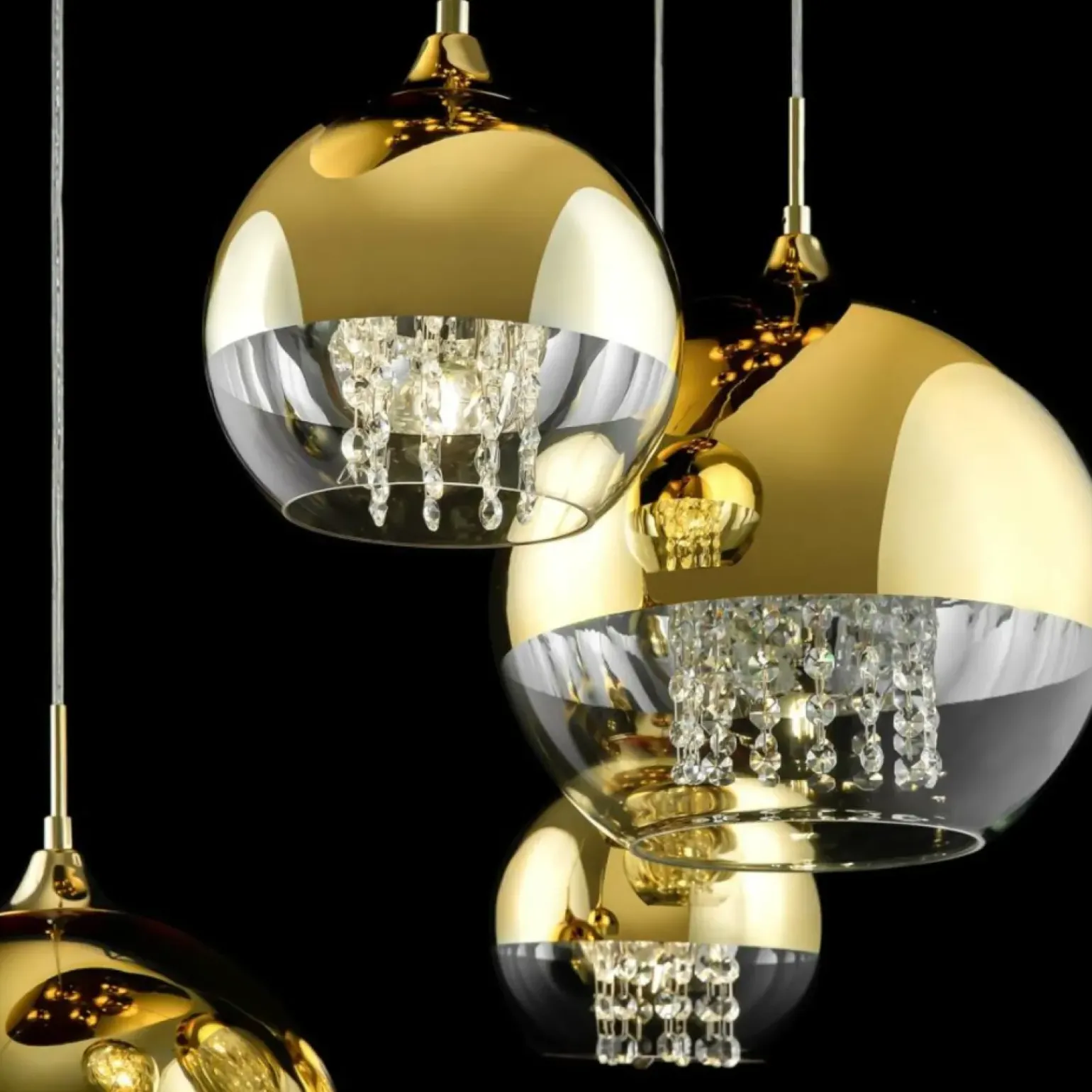 Best Elegancka, złota lampa z kulami P140-PL-170-5-G FERMI | Kaja Żyrandole Nowoczesne