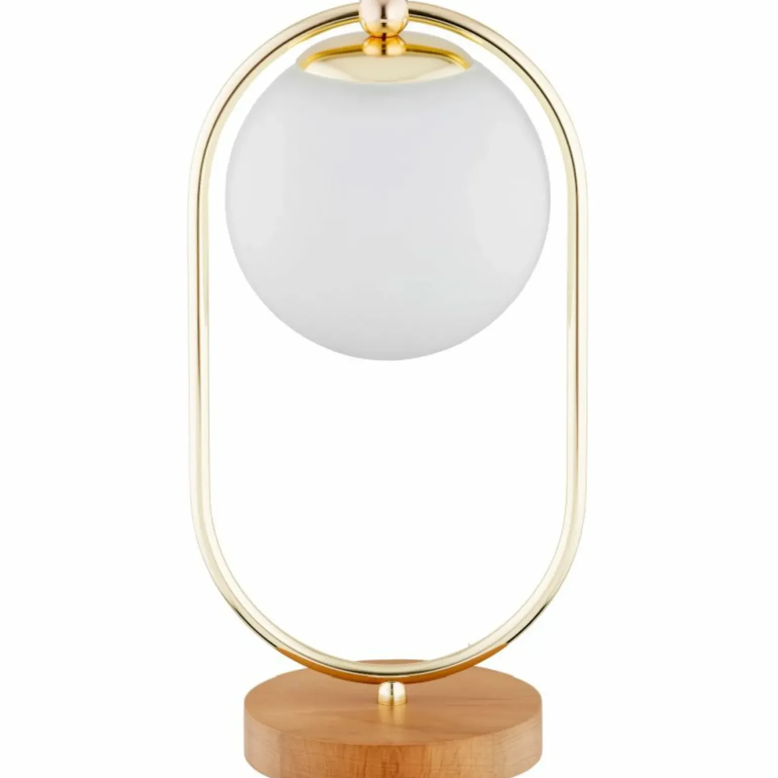 Sklep Kaja Elegancka, złota lampka na drewnianej podstawie AL 9438 OVAL | Kaja