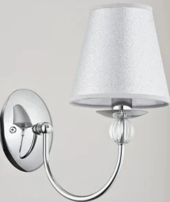 Sklep Kaja Elegancki chromowany kinkiet z abażurem AL 16710 | Kaja
