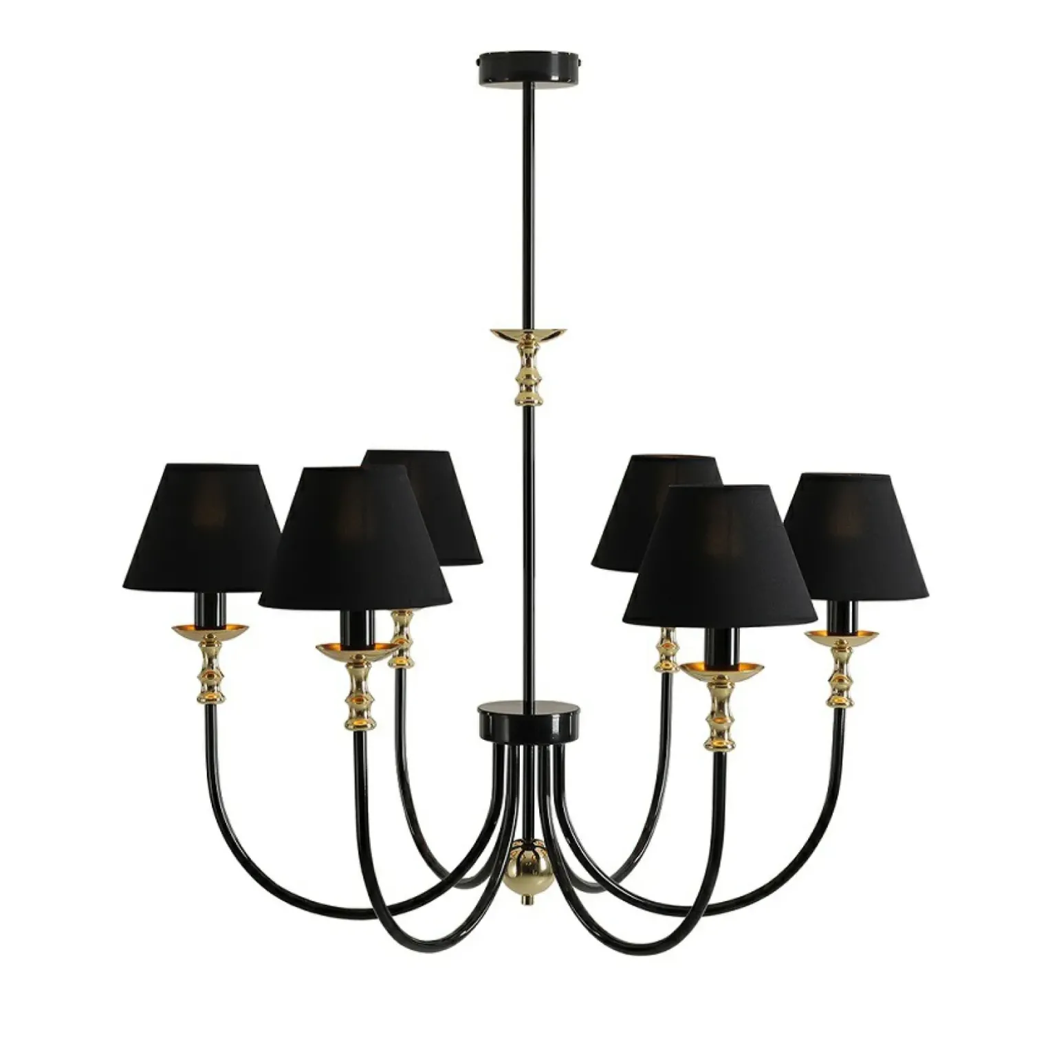 Sklep Kaja Elegancki, czarno-złoty żyrandol do salonu 1118K1 z serii ROMA | Kaja