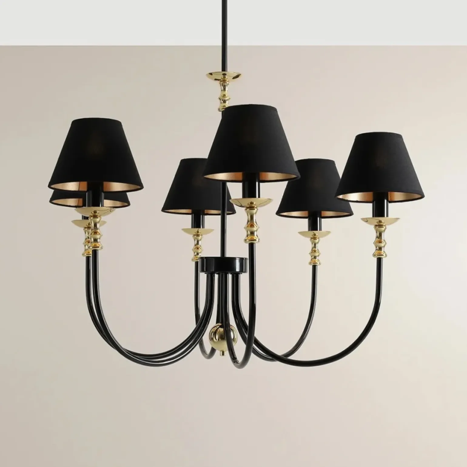 Sklep Kaja Elegancki, czarno-złoty żyrandol do salonu 1118K1 z serii ROMA | Kaja