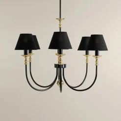 Sklep Kaja Elegancki, czarno-złoty żyrandol do salonu 1118K1 z serii ROMA | Kaja