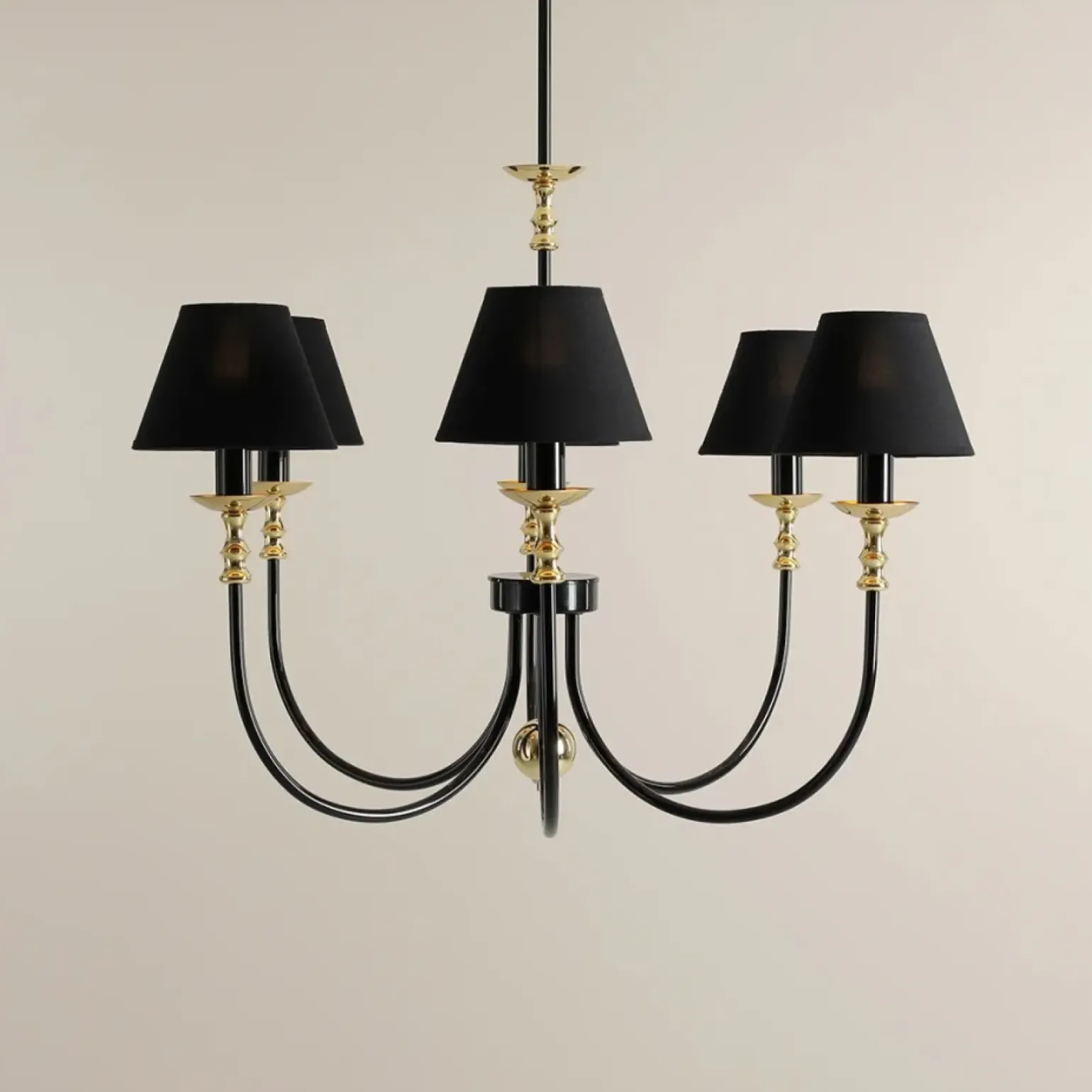 Sklep Kaja Elegancki, czarno-złoty żyrandol do salonu 1118K1 z serii ROMA | Kaja