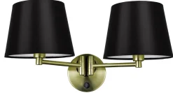 Sklep Kaja Elegancki kinkiet ścienny z czarnymi abażurami 22-27603 z serii IBIS | Kaja Oświ