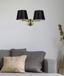 Sklep Kaja Elegancki kinkiet ścienny z czarnymi abażurami 22-27603 z serii IBIS | Kaja Oświ