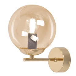 Sklep Kaja Elegancki kinkiet ścienny z bursztynowym kloszem K-5415 z serii GRAND