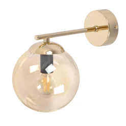 Sklep Kaja Elegancki kinkiet ścienny z bursztynowym kloszem K-5415 z serii GRAND