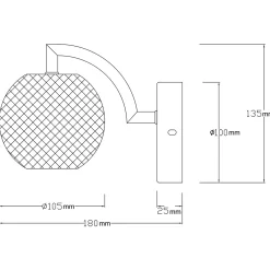 Sklep Kaja Elegancki kinkiet w złotym kolorze LP-2202/1W GD DIAMOND | Kaja
