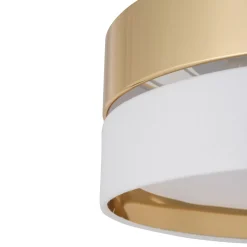 Sklep Kaja Elegancki plafon z biało-złotym abażurem TK 4772 z serii HILTON | Kaja