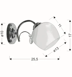 Sklep Kaja Elegancki, srebrny kinkiet z mlecznym kloszem 21-76984 z serii ZACHERA