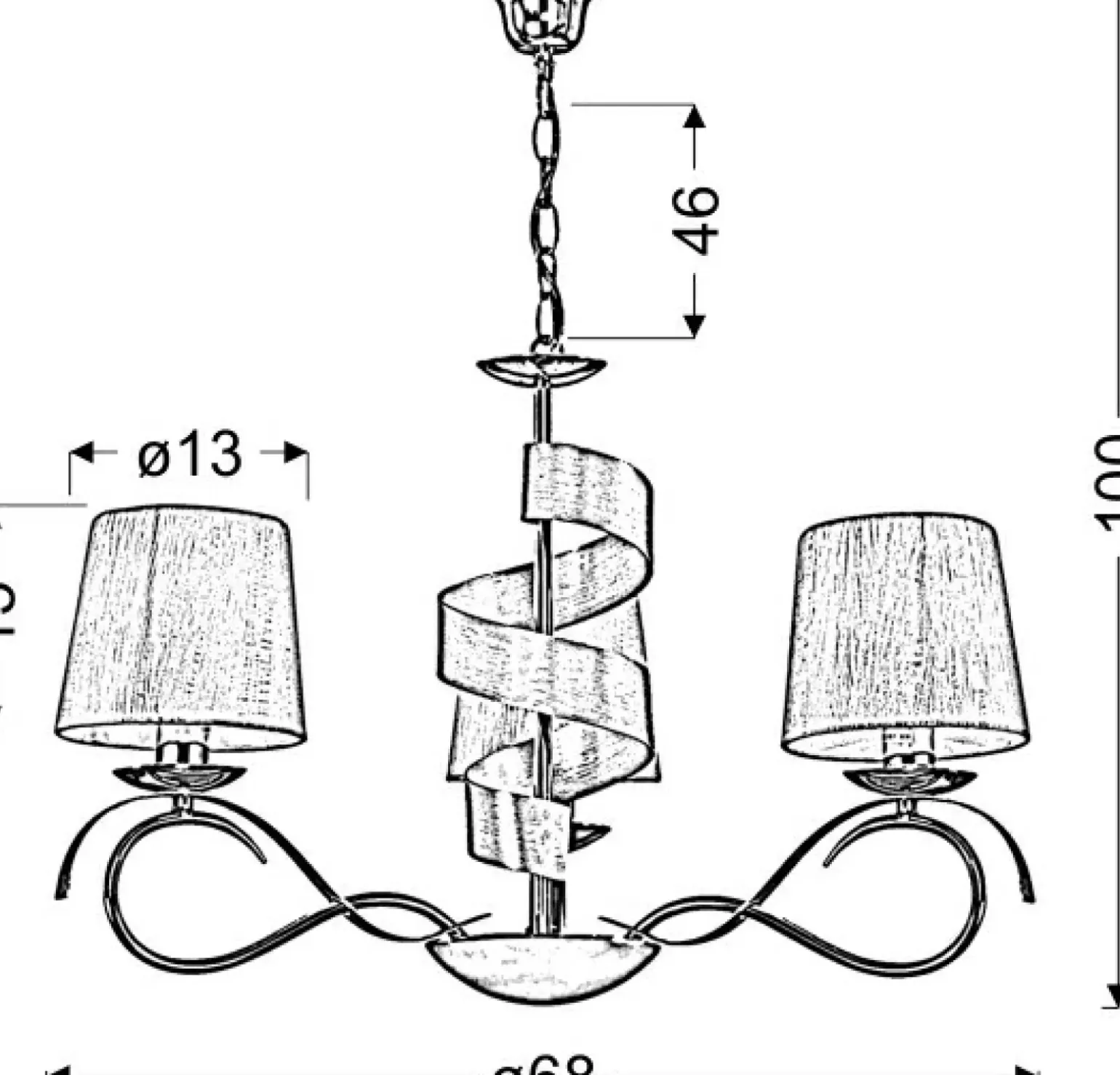 Sklep Kaja Elegancki, trójramienny żyrandol do salonu 33-23414 z serii DENIS