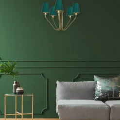 Best Estetyczna lampa sufitowa w zielonym kolorze MLP4908 z serii VICTORIA | Kaja Ośw Żyrandole Nowoczesne