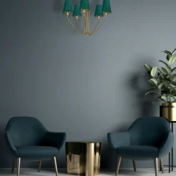 Best Estetyczna lampa sufitowa w zielonym kolorze MLP4908 z serii VICTORIA | Kaja Ośw Żyrandole Nowoczesne