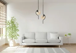 Fashion Estetyczna lampa wisząca, dwa miodowe klosze K-5337 z serii VELA Żyrandole Nowoczesne